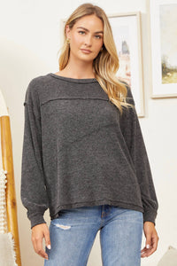 Casual Ribbed Tunic Top