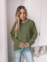 Solid Color Versatile Split-end Pullover Sweater