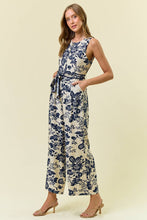 PAISLEY PRINTED ZIP FRONT SLVLESS JUMPSUIT
