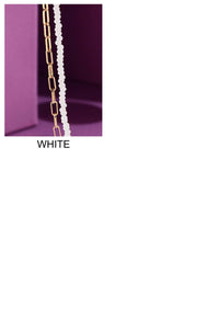 2-Layered Bead & Chain Link Necklace