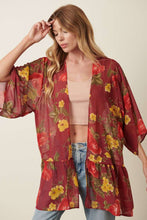 FLOWER PRINT CHIFFON DUSTER