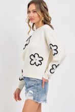 SEQUINS FLORAL  KNIT SWEATER