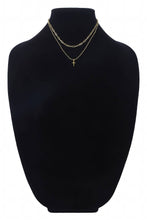Brass 2-Layered Cross Pendant Chain Link Necklace
