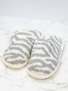 Zebra Fuzzy Slippers