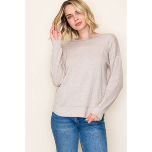 STACCATO BRUSHED HEAVY SOLID KNIT TOP