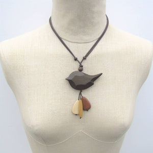 Tori wood bird necklace
