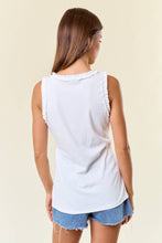 SOLID KNIT TANK W.RUFFLE TRIM