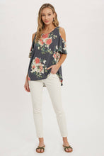 FLORAL PRINT OPEN SHOULDER TOP