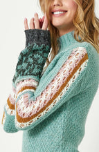 Mock Neck Sleeve Detail Sweater