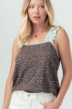 ANIMAL PRINT TOP WITH RUFFLE SLEEVE