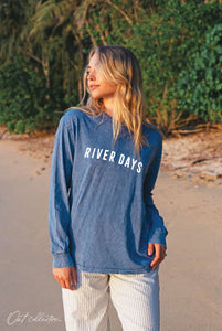 RIVER DAYS Mineral Washed Long Sleeve Graphic