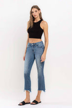 MID RISE DISTRESSED CROP BOOTCUT JEANS