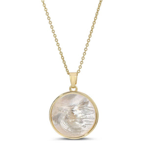 Etched Shell Pendant Necklace