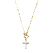 Sparkle Cross Toggle Necklace