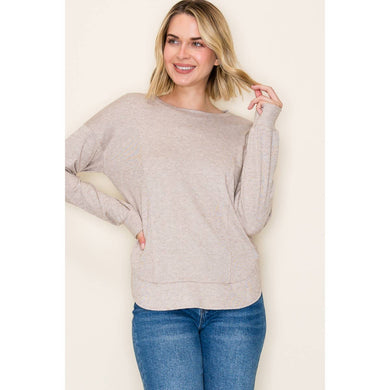 STACCATO BRUSHED HEAVY SOLID KNIT TOP
