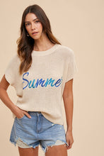 HAND-WRITING SUMMER LETTERING SWEATER TOP