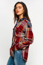 BUTTON DOWN PLAID WASHED SHIRT