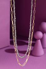 2-Layered Bead & Chain Link Necklace