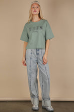 Oversized Screen Print Graphic Casual Knit T shirt HOWDY