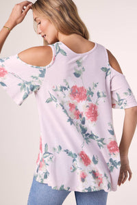 FLORAL PRINT OPEN SHOULDER TOP