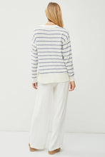 STRIPED CENTER SEAM DETAILED PULLOVER SWEATER