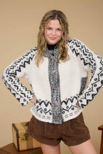 TRIBAL PATTERN TOGGLE BUTTON KNIT CARDIGAN