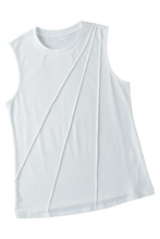 Pleated Crew Neck Tank Top