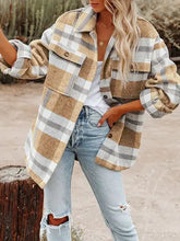 Plaid Button Flannel Shirt Shacket