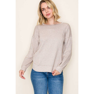 STACCATO BRUSHED HEAVY SOLID KNIT TOP