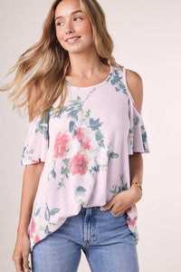 FLORAL PRINT OPEN SHOULDER TOP