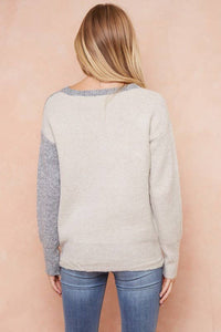 Star Contrast Knit Sweater
