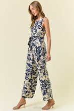 PAISLEY PRINTED ZIP FRONT SLVLESS JUMPSUIT