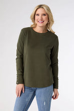 Alexis Super Soft Stripe Top With Snap Cuff