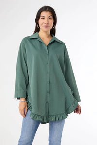Dominique Tunic Top With Ruffle Bottom