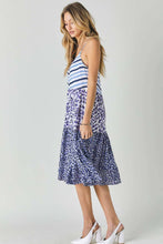 MULTI PRINT SLEEVELESS MIDI DRESS
