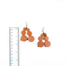 Alani orange wood bead earrings