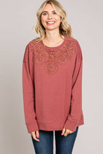 Lace Trimmed Washed Cotton Tunic Top for Women