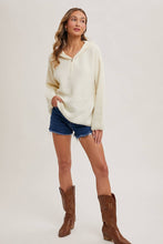 HALF ZIP HOODIE KNIT SWEATER PULLOVER