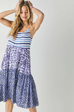 MULTI PRINT SLEEVELESS MIDI DRESS