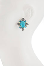 Metal Western Semi Turquoise Stone Post Earring