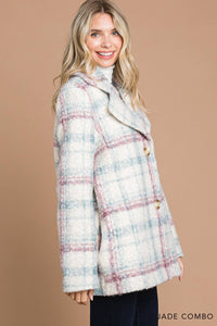 Women's Heavy Weight Brushed Plaid Tailored Jacket