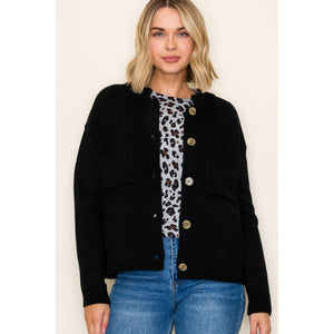 COLLARED BUTTON DOWN SWEATER CARDIGAN