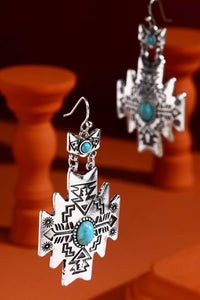 Western Geometric Semi-Stone Earrings