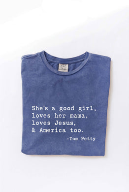 SHE'S A GOOD GIRL Mineral Graphic Top