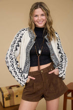 TRIBAL PATTERN TOGGLE BUTTON KNIT CARDIGAN