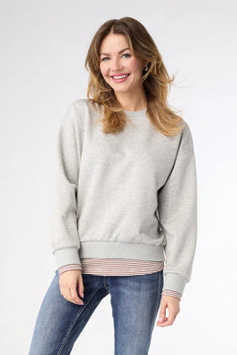 Sparkle Sweatshirt With Stripe Trim