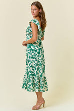 Floral Sweetheart Neckline Smocked Back Midi Dress