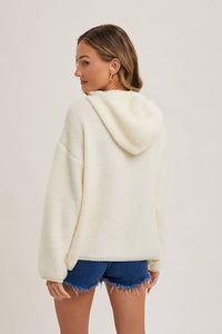 HALF ZIP HOODIE KNIT SWEATER PULLOVER