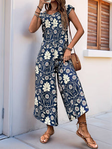 FLoral wide-leg jumpsuit