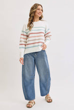 CASUAL COZY STRIPE KNIT SWEATER